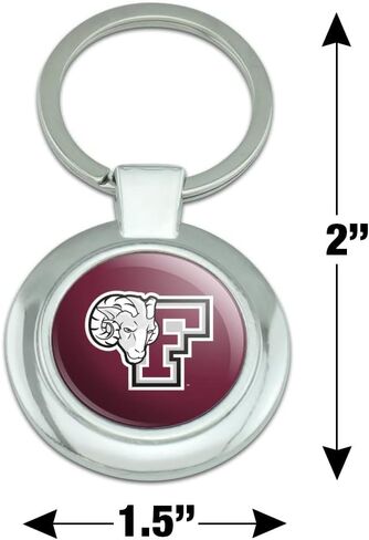 Fordham University Primary Logo Keychain Classy Round Chrome Plated Metal in Kuwait