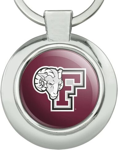 Fordham University Primary Logo Keychain Classy Round Chrome Plated Metal in Kuwait