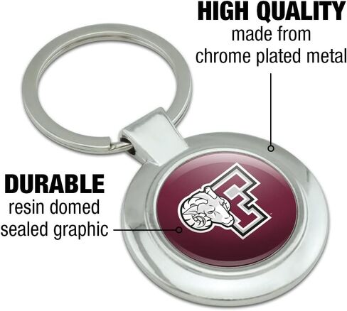 Fordham University Primary Logo Keychain Classy Round Chrome Plated Metal in Kuwait