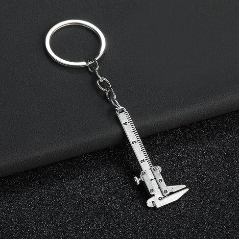 Caliper Keychain - Exact Scale Model 10.8cm/4.25in | Metal Pocket Ruler Keyring w/Adjustable Slider & Lock ScrewIndustrial Decor Gift (NOT Measuring Tool)​ in Kuwait