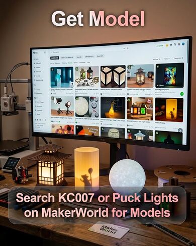 3 Pack IR Controlled 16-Color RGBW Puck Lights for Bambu lab KC007, Wireless 3D Print Puck Light D 62.2mm H 27.6mm LED Lamp Kit, Small Timer Multi Color Round LED Light Kit for 3D Printing Projects in Kuwait
