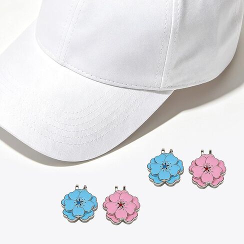 6 Pcs Magnetic Golf Ball Marker with Hat Clip Set, Flower Shape Strong Magnet Golf Markers, Golf Bag Cap Accessories for Men Women Golfers, Ideal Gift for Golf Enthusiasts in Kuwait