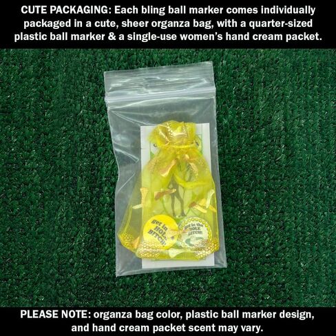 Giggle Golf Bling Golf Ball Marker with Magnetic Hat Clip – Get in The Hole Bitch Funny Sparkly Marker for Women Golfers – Fun Golf Gift with Organza Bag & Bonus Hand Cream in Kuwait