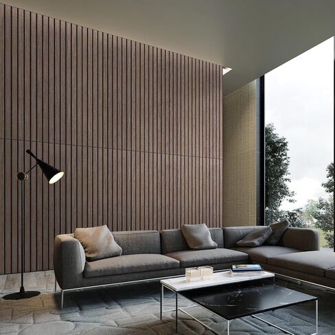 UMIACOUSTICS 6 حزم لوحة حائط صوتية، 47.2 × 23.6 بوصة لوحة صوت مزخرفة لمعالجة صدى الصدى، جوز عميق in Kuwait