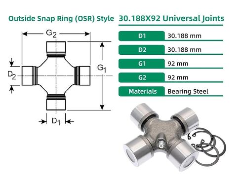 1PC 30.188x92mm U-Joints Bearing 5-178X GU2200 Universal Joints Bearings Engine Parts in Kuwait