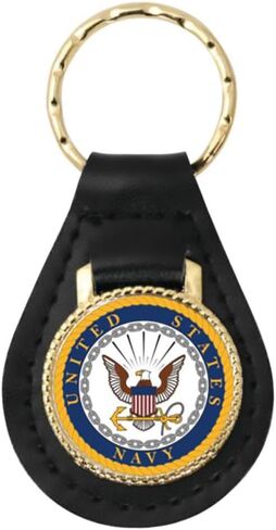 Mitchell Proffitt United States Navy Crest on Leather Key Fob in Kuwait