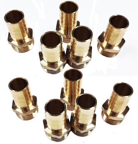 10-Pack 3/4" Hose Barb x 3/4" Male NPT Brass Pipe Fitting for Gas, Fuel & Water Lines – Durable Rigid Adapter in Kuwait