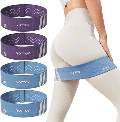 YOTTOY Fabric Resistance Bands for Women & Men,Non-Slip Workout Bands Set for Glutes, Legs, and Squats – Durable Exercise Bands for Home Gym in Kuwait