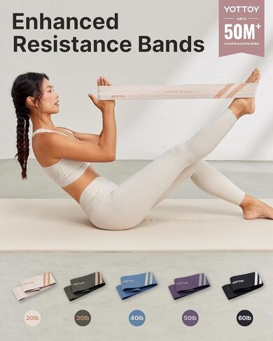 YOTTOY Fabric Resistance Bands for Women & Men,Non-Slip Workout Bands Set for Glutes, Legs, and Squats – Durable Exercise Bands for Home Gym in Kuwait