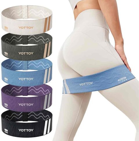 YOTTOY Fabric Resistance Bands for Women & Men,Non-Slip Workout Bands Set for Glutes, Legs, and Squats – Durable Exercise Bands for Home Gym in Kuwait
