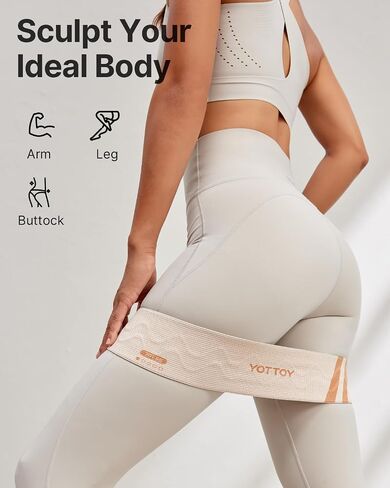 YOTTOY Fabric Resistance Bands for Women & Men,Non-Slip Workout Bands Set for Glutes, Legs, and Squats – Durable Exercise Bands for Home Gym in Kuwait