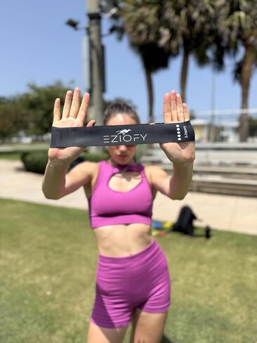 Resistance Bands Set of 5 – Natural Latex Loop Exercise Bands for Legs, Glutes & Full Body – 10–45 lbs – Workout, Pilates, Physical Therapy – Includes Carry Bag in Kuwait