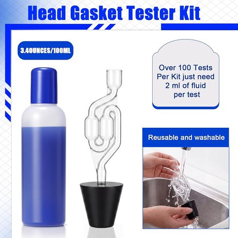 Tellegloww Head Gasket Tester Kit Combustion Leak Tester with Universal Adapter Fast Over 100 Tests 7.98 oz Coolant Leak Detection Fluid Block Engine Test Kit for Cars Suvs Trucks Motorcycles in Kuwait