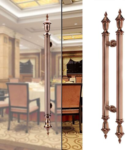 Antique Double Sided Glass Door Pull Handle - Stylish Wooden Design for Home, Office, and Commercial Spaces in Saudi Arabia