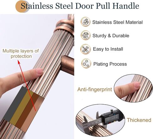 Antique Double Sided Glass Door Pull Handle - Stylish Wooden Design for Home, Office, and Commercial Spaces in Saudi Arabia