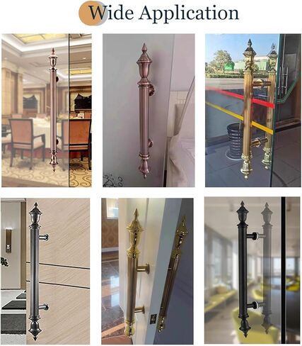 Antique Double Sided Glass Door Pull Handle - Stylish Wooden Design for Home, Office, and Commercial Spaces in Saudi Arabia