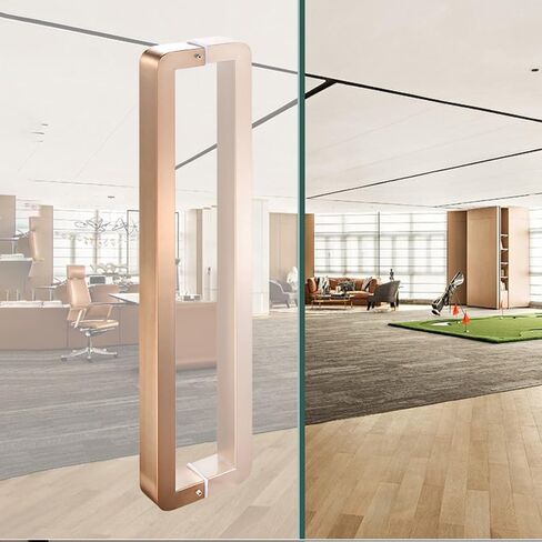 Commercial Door Handle - Brushed Stainless Steel Pull Handle for Glass Doors, Double-Sided Square Design for Secure Grip in Saudi Arabia