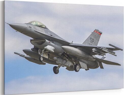 MGSBCXN F-16 Fighter Airplane Canvas Wall Art Prints F-16 Fighting Falcon Fighter Jet Poster Aviation Wall Art Decor U.S Air Force Picture Artwork Military Plane Decoration for Room - 28x40 Inches in Kuwait