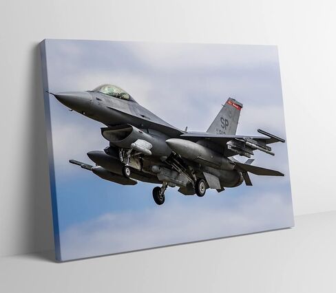 MGSBCXN F-16 Fighter Airplane Canvas Wall Art Prints F-16 Fighting Falcon Fighter Jet Poster Aviation Wall Art Decor U.S Air Force Picture Artwork Military Plane Decoration for Room - 28x40 Inches in Kuwait