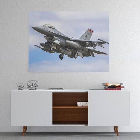 MGSBCXN F-16 Fighter Airplane Canvas Wall Art Prints F-16 Fighting Falcon Fighter Jet Poster Aviation Wall Art Decor U.S Air Force Picture Artwork Military Plane Decoration for Room - 28x40 Inches in Kuwait
