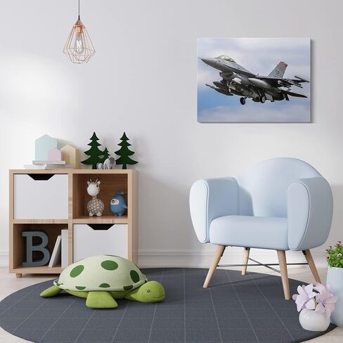 MGSBCXN F-16 Fighter Airplane Canvas Wall Art Prints F-16 Fighting Falcon Fighter Jet Poster Aviation Wall Art Decor U.S Air Force Picture Artwork Military Plane Decoration for Room - 28x40 Inches in Kuwait