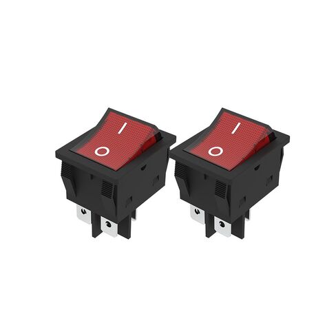 2PCS 30A 250V Heavy Duty KCD4 Rocker Switch ON Off DPST 4 Pin with Red Lighted 220V Toggle Switch T125 (White, AV250V 30A) in Kuwait