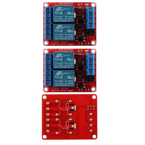 3Pcs 24V 2-Channel Relay Module with Optocoupler Isolation, High/Low Level Trigger Compatible with Arduino in Kuwait