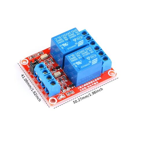3Pcs 24V 2-Channel Relay Module with Optocoupler Isolation, High/Low Level Trigger Compatible with Arduino in Kuwait