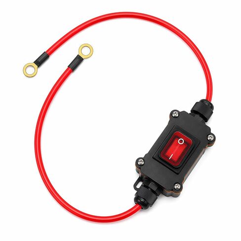 Heavy Duty DC 12V-24V Inline Switch, 25A Waterproof IP67 DPST Battery Disconnect Power Switch with 10 AWG Pure Copper Cable, On/Off Switch for Automotive, Motorcycle, Marine, RV & ATV in Kuwait
