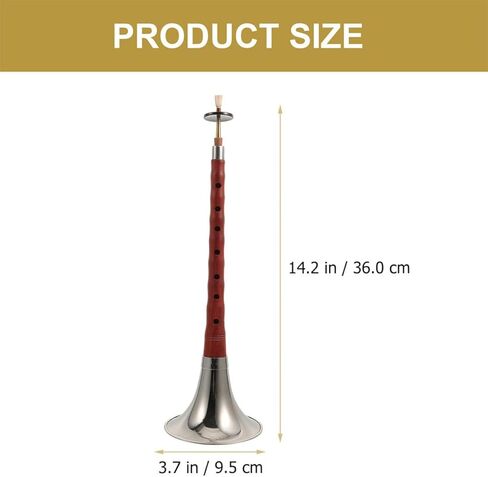 Toyvian Professional Red Sandalwood Suona Instrument D Key with Plastic Reed Ethnic Wind Instrument for Beginners Traditional Chinese Folk Music Practice Random Color in Kuwait