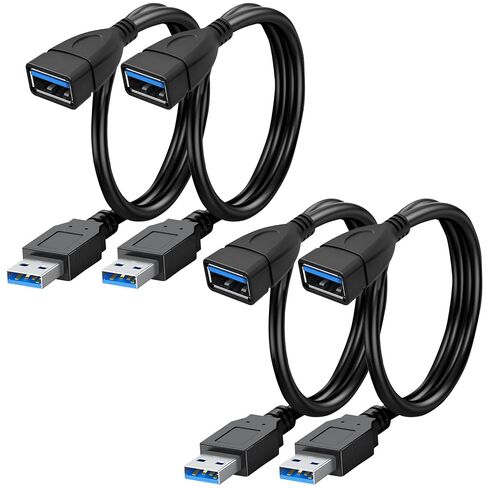 Saitech It 2 ​​حزمة قصيرة طول 1 قدم USB 3.0 تمديد كابل التمديد ، USB 3.0 من الذكور إلى كابل الموسع الإناث in Kuwait