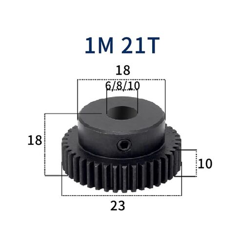 Spur Gear 1M 21Teeth 45# Steel Bore 6mm 8mm 10mm 8-16Pcs(6mm,10pcs 1M 21 Teeth) in Kuwait