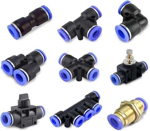 Pneumatic Fitting Pipe Connector Tube Quick Fittings Hose Plastic Connectors PU PE PV PY SA PK PM HVFF 4mm 6mm 8mm 1Pcs(PV,10MM) in Kuwait