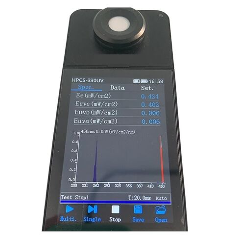 HPCS-330UV High Precision UV LED Spectrum Analyzer 230nm-450nm Handheld Light Spectrometer Colour Illuminometer High Sensitivity, Low Error in Kuwait