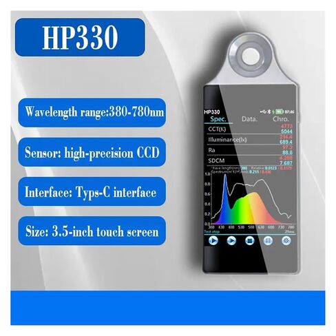 HP330 Spectral Illuminance Meter Color Temperature Meter CCT Wavelength Color Capacity Spectrometer High Sensitivity, Low Error in Kuwait
