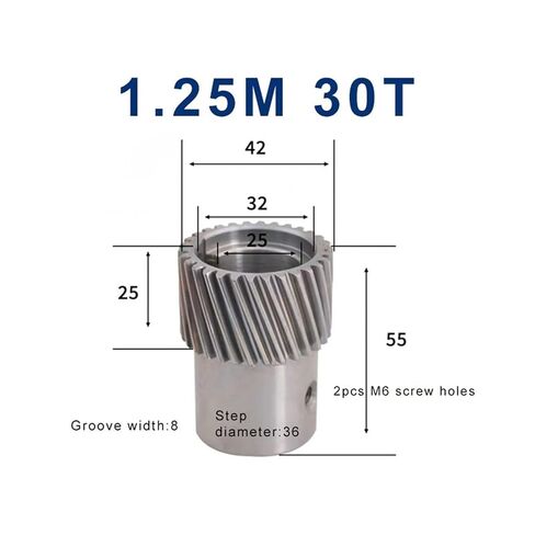 Left Helical Gear 1.25M 30T 1.25mm 30 Teeth Hole 25mm Keyway 8mm 1Pcs in Kuwait