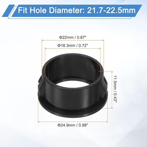 uxcell 18 Pcs Cable Snap Bushing Grommet, 7/8" Mounting Dia Black Round Nylon Snap in Cable Grommet Protector, Plastic Cable Hole Grommets for Wiring in Kuwait