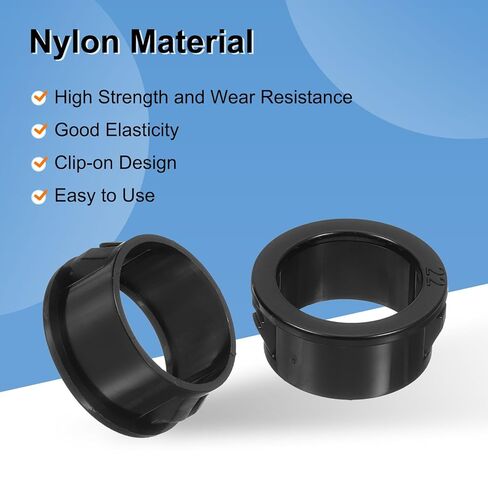 uxcell 18 Pcs Cable Snap Bushing Grommet, 7/8" Mounting Dia Black Round Nylon Snap in Cable Grommet Protector, Plastic Cable Hole Grommets for Wiring in Kuwait