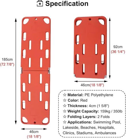 Lifesaving Stretcher Life Backboard Water Floating Spine Board, Universal Medical Stretcher Foldable, Portable First Aid Safety CPR Board Lifesaving Stretchers(2-Folds) in Kuwait