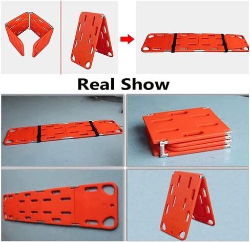 Foldable Stretcher, Plastic Life Board Stretcher Emergency Rescue Portable Plastic Stretcher Foldable Casualty Spine Fixed Plate... (Size : A) (A) in Kuwait