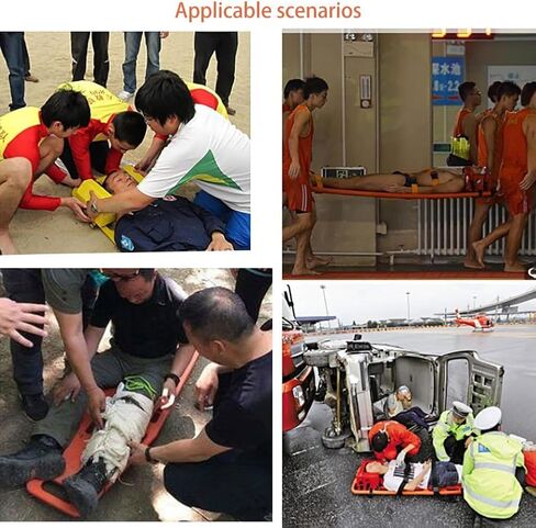 Portable Spine Board Stretcher, Foldable Backboard with Straps, Water Floating PE Rescue Board, 350lbs Capacity for First Aid, CPR, Transport,Two Fold (Four Fold) in Kuwait