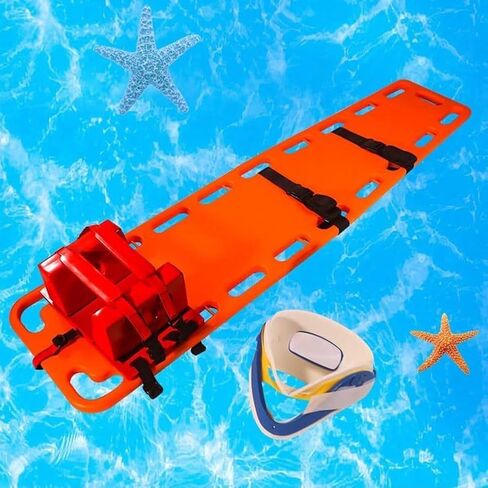 Portable Spine Board Stretcher, Foldable Backboard with Straps, Water Floating PE Rescue Board, 350lbs Capacity for First Aid, CPR, Transport,Two Fold (Four Fold) in Kuwait