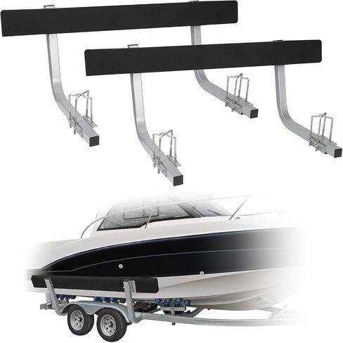 Towallmark 2PCS Rustproof Steel Trailer Guide ons, 60 in Trailer Guides with Carpet-Padded Boards, for Ski Boat, Fishing Boat, Sailboat Trailer, Mounting Parts Included in Kuwait