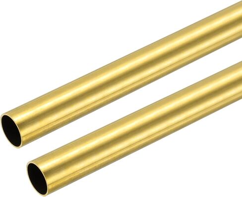 MECCANIXITY Brass Tubing, 8mm OD x 0.5mm Wall Thickness x 305mm(12") Length H65 Brass Round Tube Seamless Metal Straight Pipe Tube for DIY Crafts Industry Construction(Pack of 2) in Kuwait