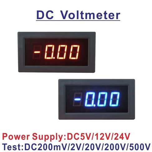 1 قطعة YB5135B LED الفولتميتر الرقمي 200mV 2V 20V 200V 500V الجهد متر فولت لوحة اختبار فولت مقياس الفولتميتر إمدادات الطاقة 5V 12V (الأحمر، DC500V، إمدادات الطاقة DC5V) in Kuwait
