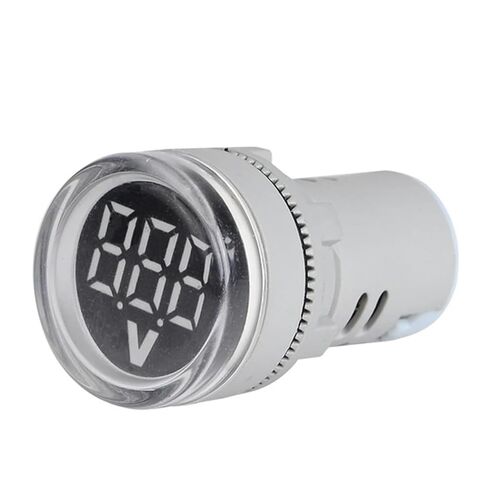 1pc AC12-500V LED Digital Voltmeter Display Gauge Voltage 22mm Volt Meters Indicator Signal Lamp Car Lights Tester(White) in Kuwait