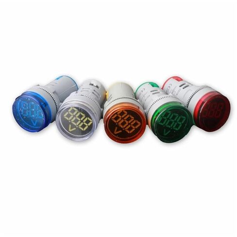 1pc AC12-500V LED Digital Voltmeter Display Gauge Voltage 22mm Volt Meters Indicator Signal Lamp Car Lights Tester(White) in Kuwait