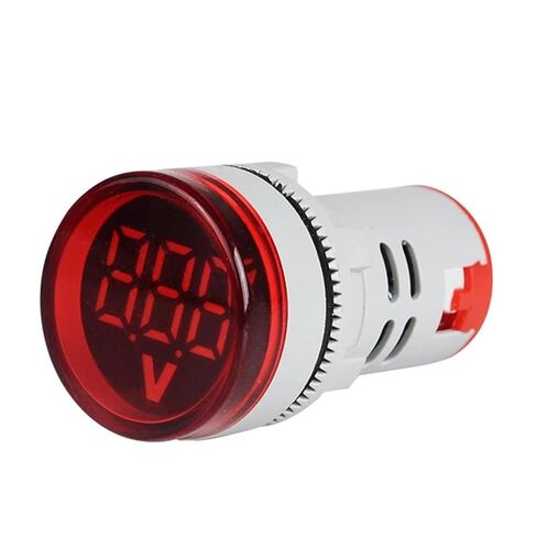 1pc AC12-500V LED Digital Voltmeter Display Gauge Voltage 22mm Volt Meters Indicator Signal Lamp Car Lights Tester(White) in Kuwait