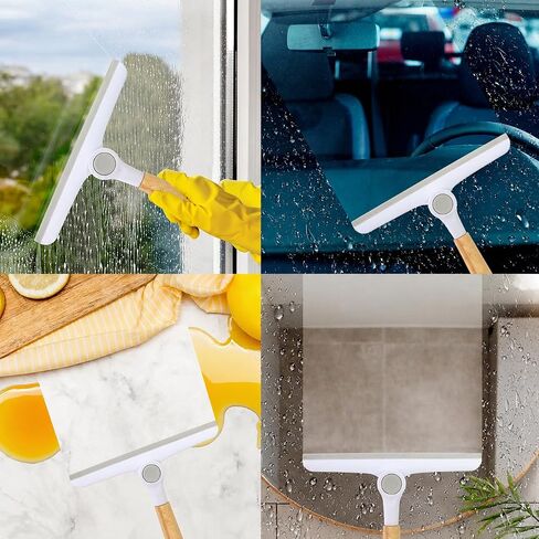 Window Squeegee for Glass Doors，All-Purpose 9.7" Window Cleaning Squeegee, Handheld for Windows, Car Windshields & More，Grey (9.5" Shower Squeegee) in Kuwait