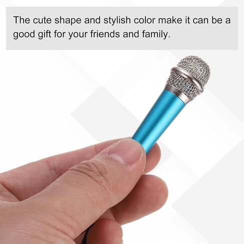 MECCANIXITY 3 Pcs Mini Microphone, Mini Mic Tiny Microphone Phone Mic Small Microphone with Sponge Cover for Record Phone Voice, Hot Pink/Blue/Silver in Kuwait